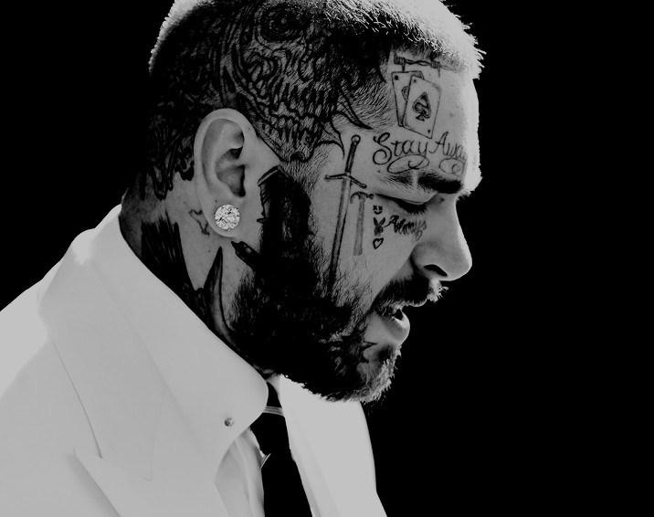 A background photo of Post Malone