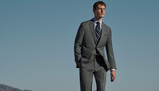 Smart gray suit mood for partner Brook Brothers