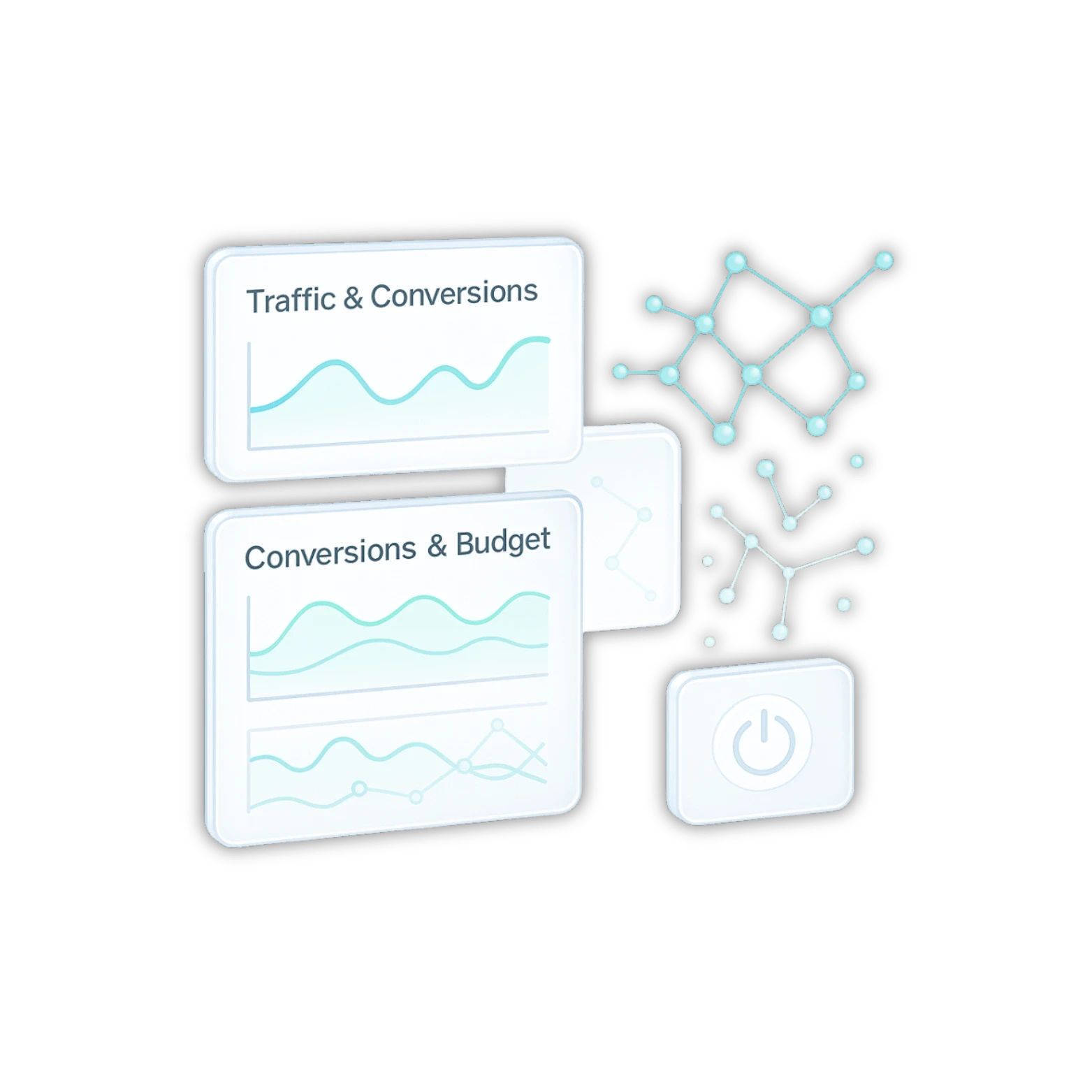 Dashboard mit schlechten SEO Zahlen hinsichtlich Visibility und Conversion Rate 2