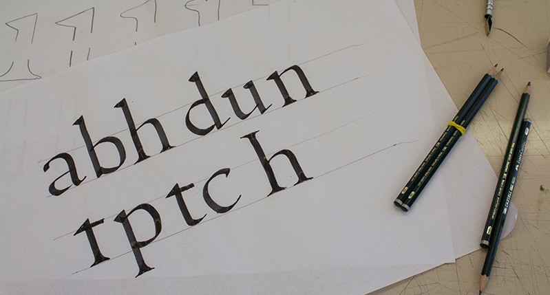 lettering exercise on a paper