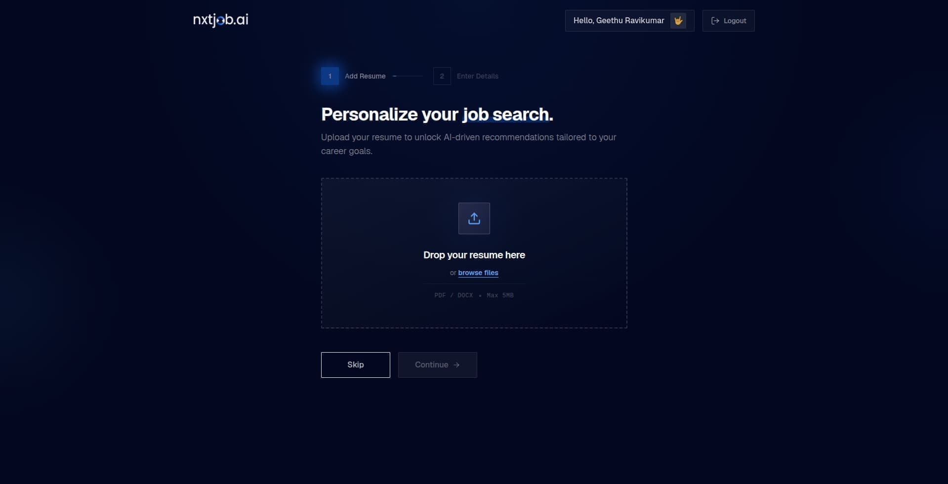 Upload Your Existing Resume