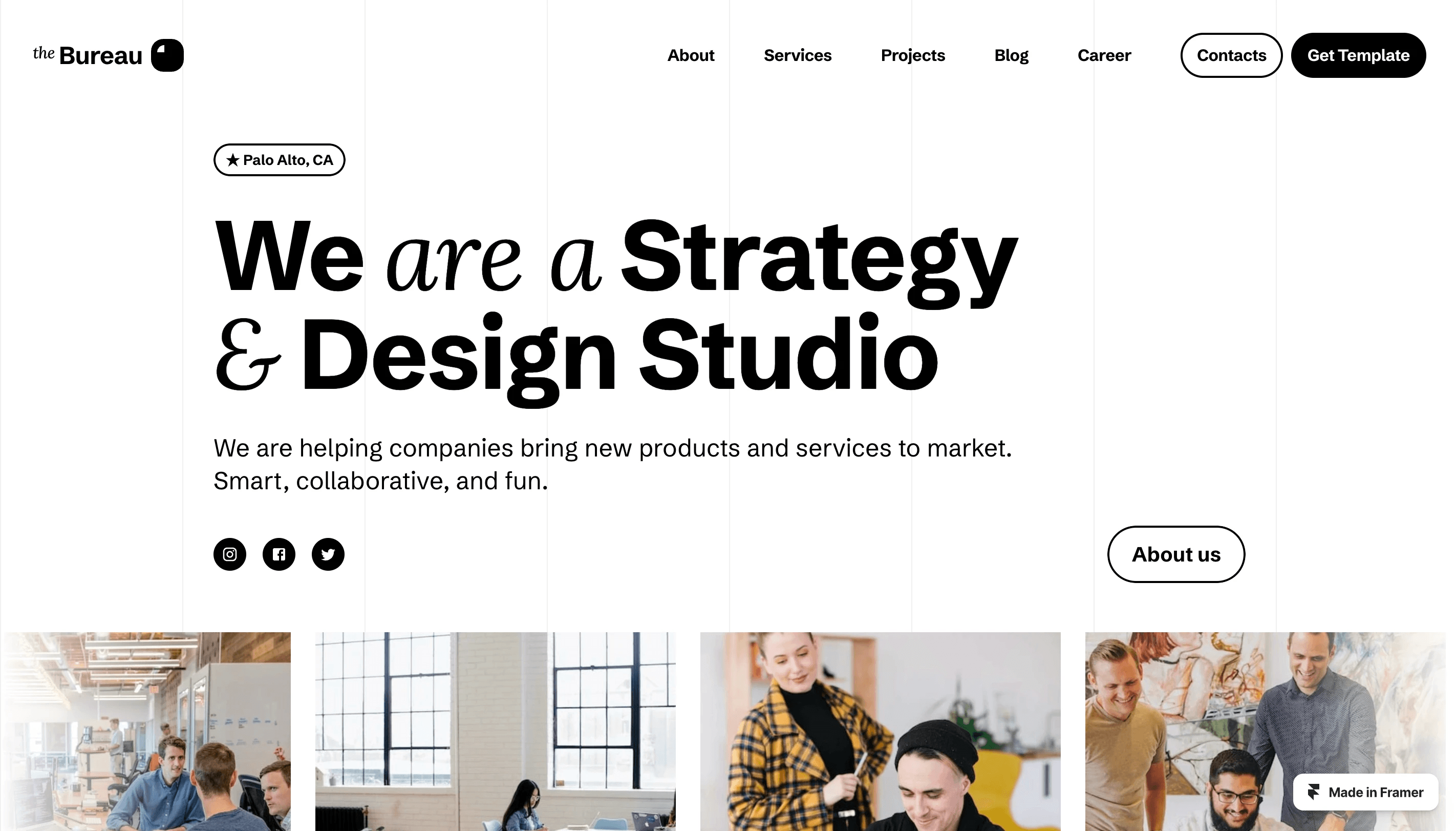 The Bureau — Minimalistic agency website template