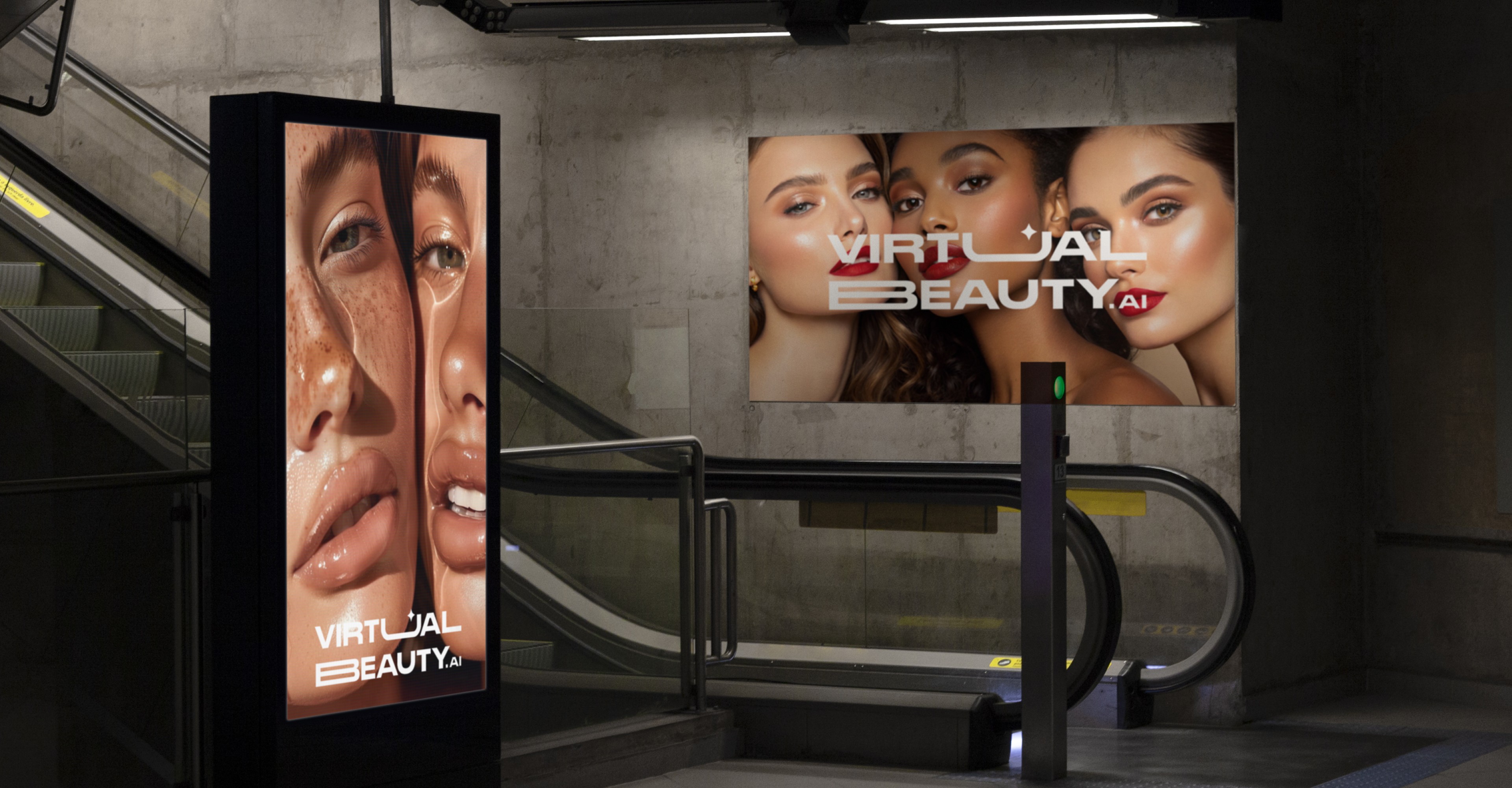 Virtual Beauty AI makeup try-on branding and website