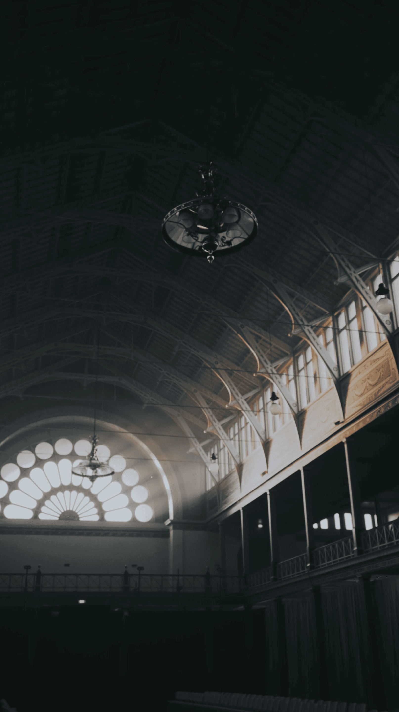 A wide shot of the theater