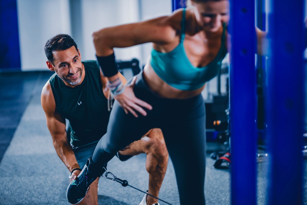 Athlete winning a race