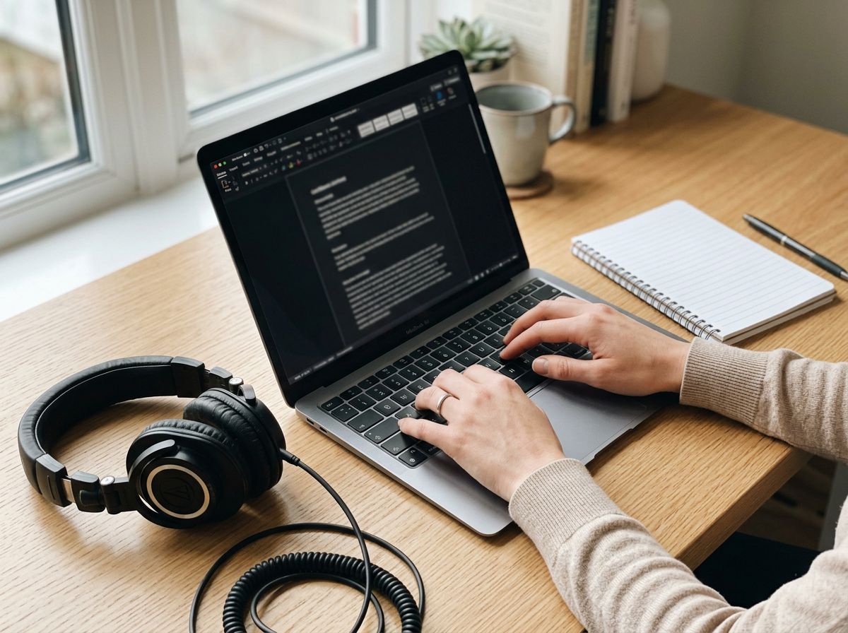 Saisie d'une transcription confidentielle sur ordinateur portable