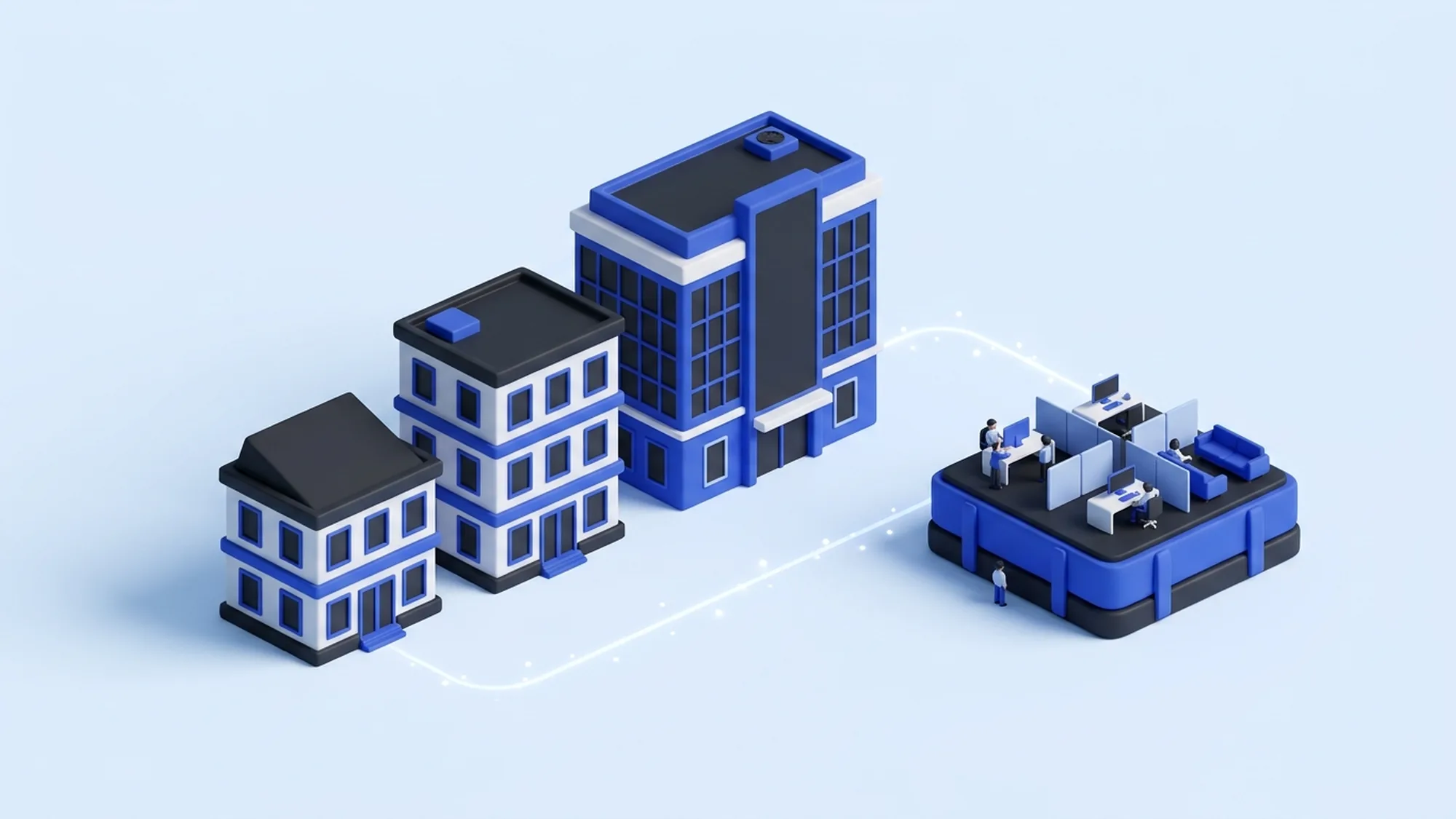 3D illustration of the scalability offered by HR outsourcing