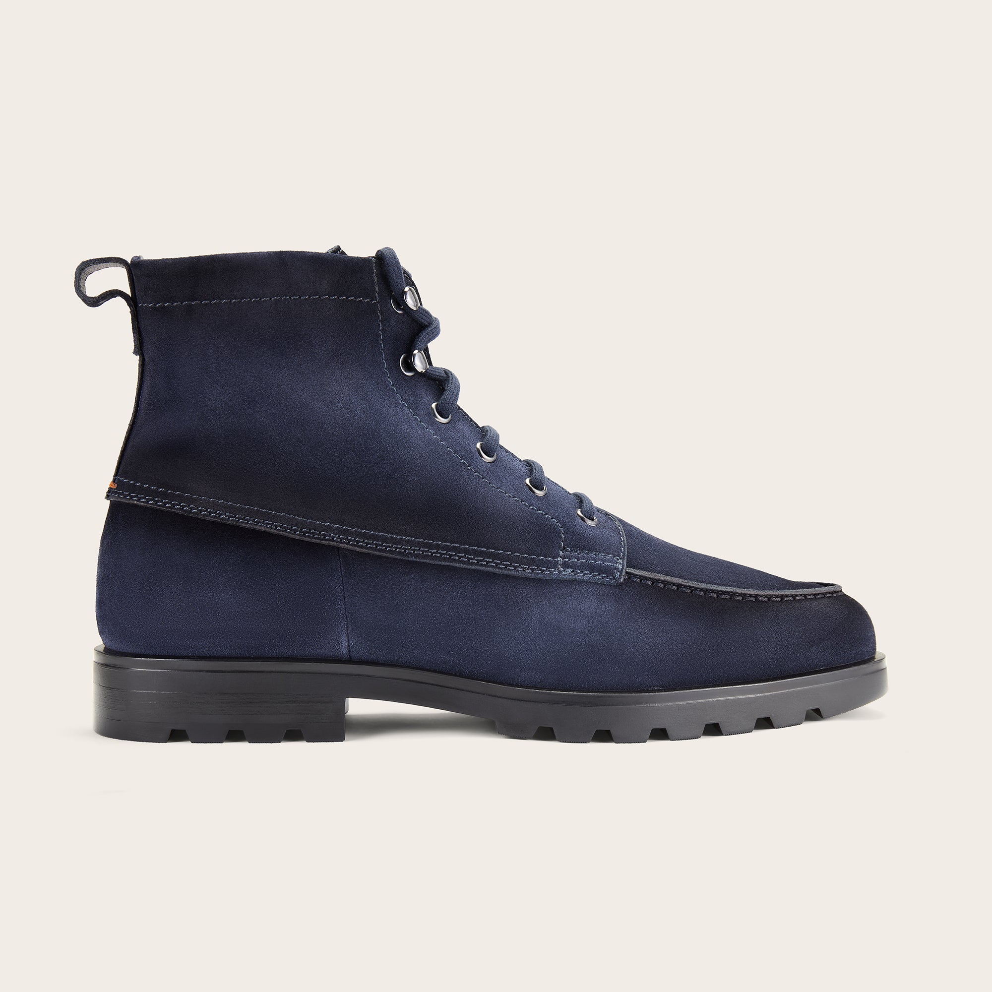 Men's Blue Suede Lace - up Boot With Fur - Mandelli UK