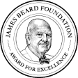 James Beard Foundation Award for Excellence logo featuring a portrait of James Beard.