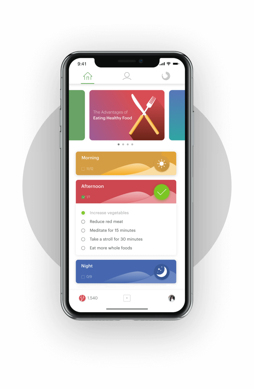 InYou App habit tracker interface design