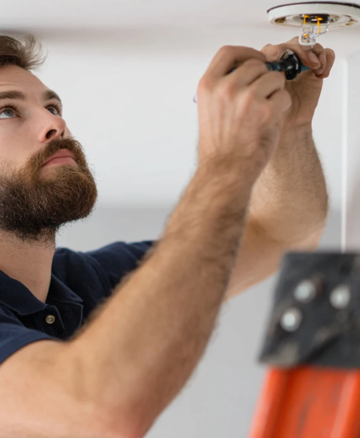 Electricians working on wires