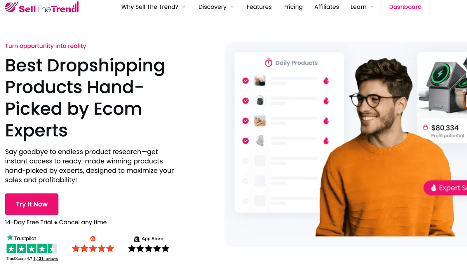 Sell The Trend hand picked dropshipping products page
