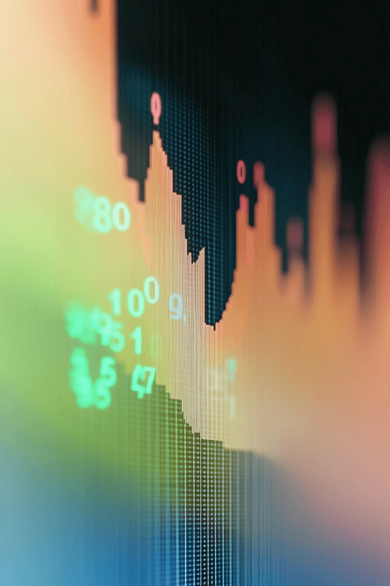 Futuristic table skyline with digital graphics  