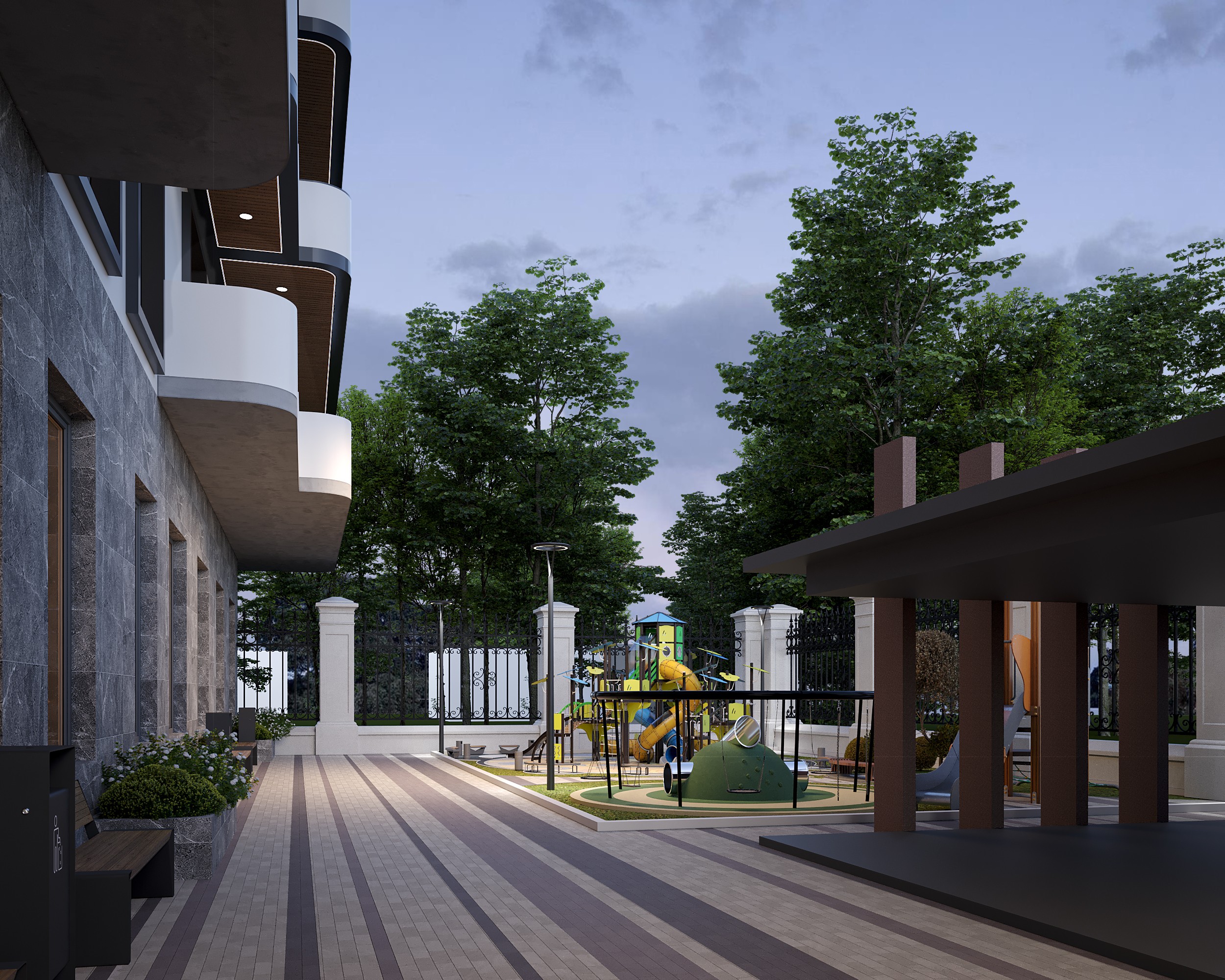 Архитектурный рендер жилого комплекса Gazalkent