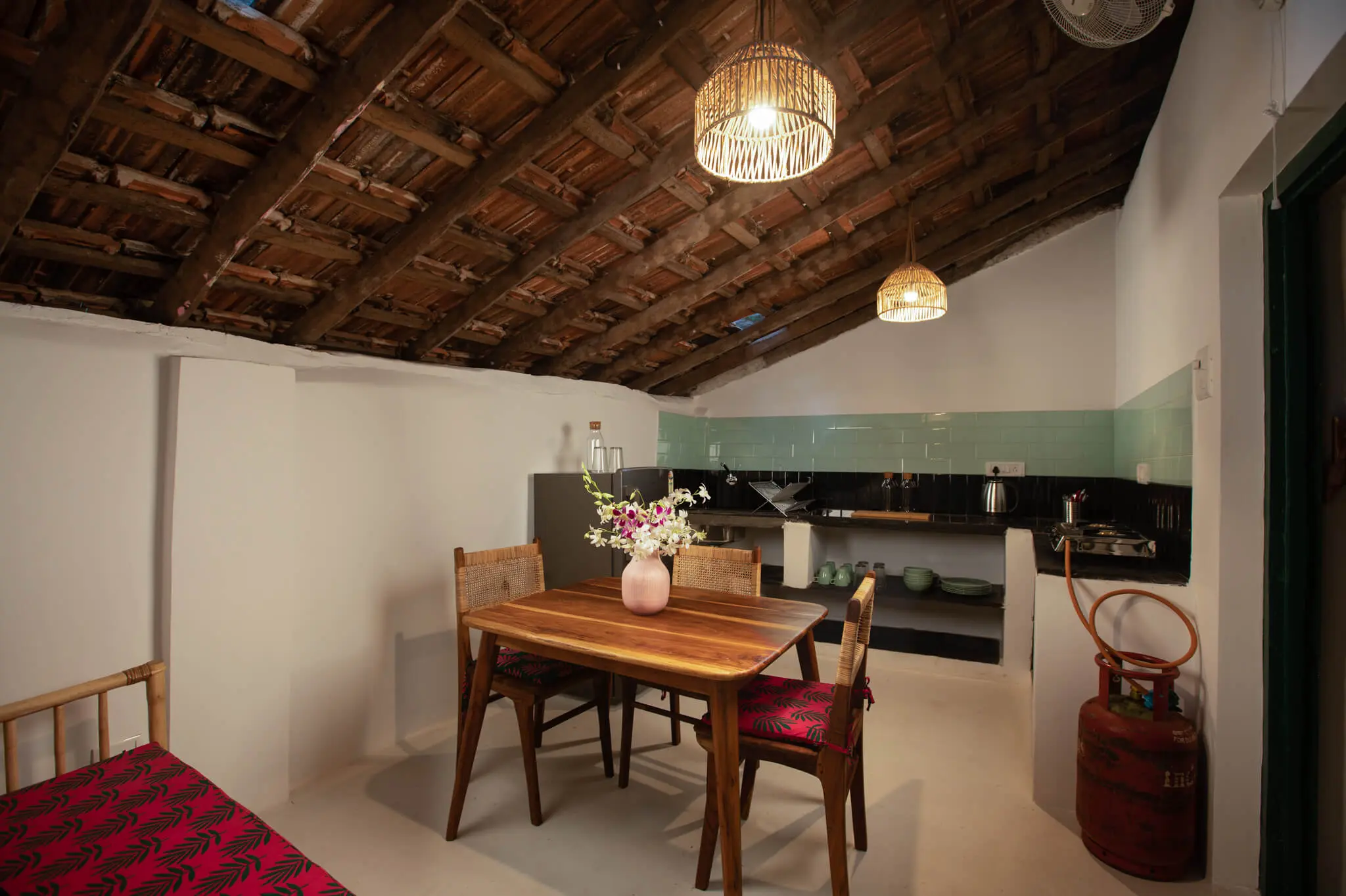 Heritage Seaside Cottage at Casa Jaali — cottage kitchen and dining table