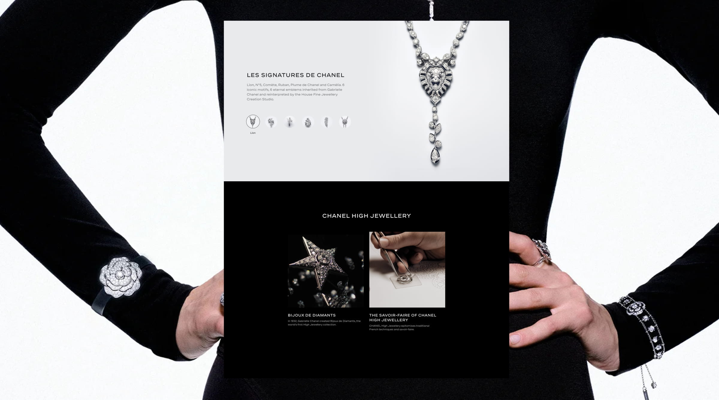 Homepage of the Chanel High Jewelry website