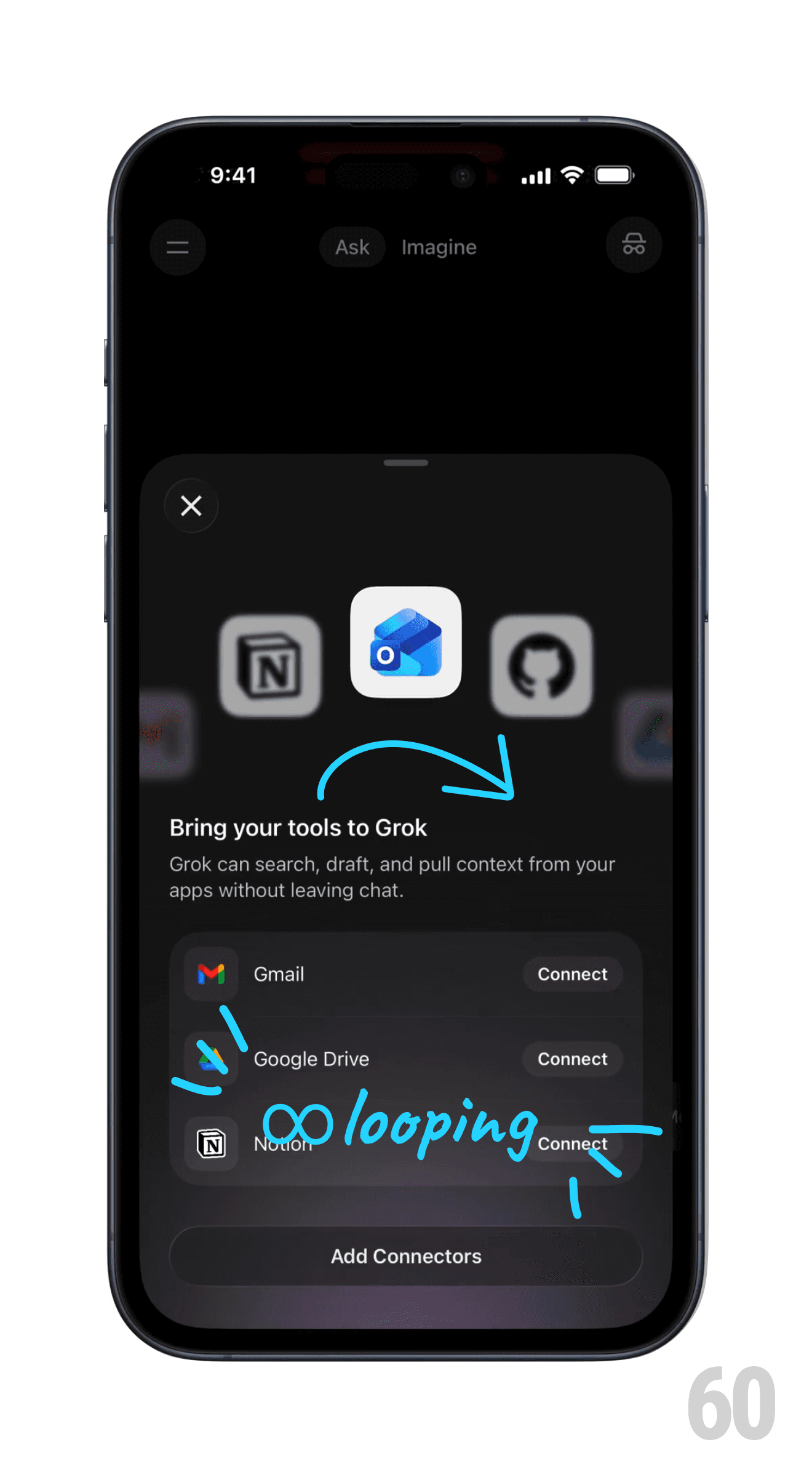 Grok Connect Tools Logo Carousel Spin Animation