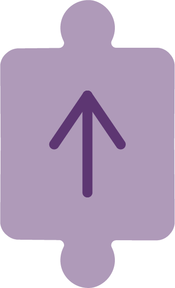 Flèche scroll violette