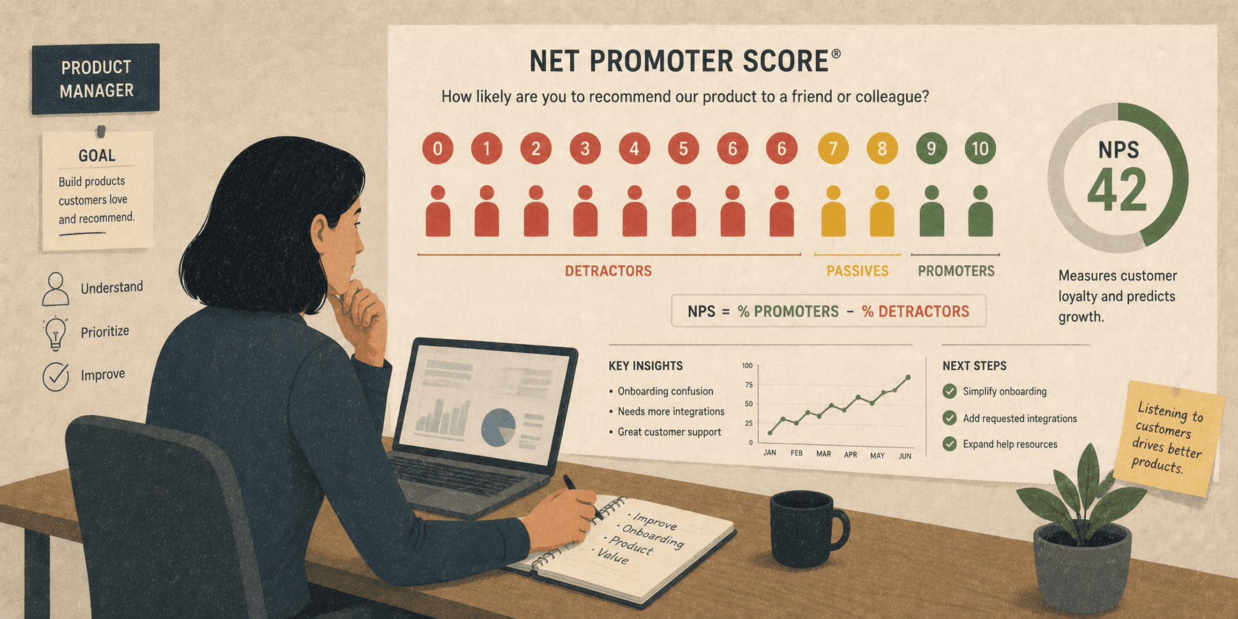 Product manager using Net Promoter Score