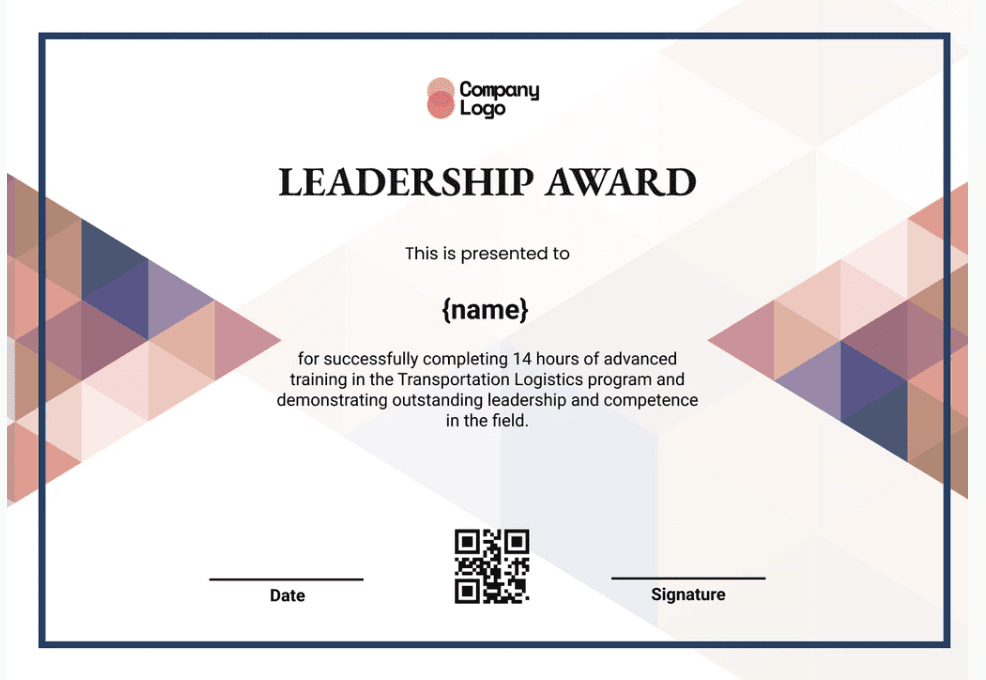 Leadership certificate