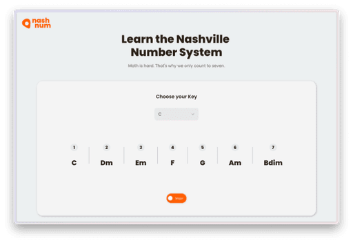 NashNum website hero section