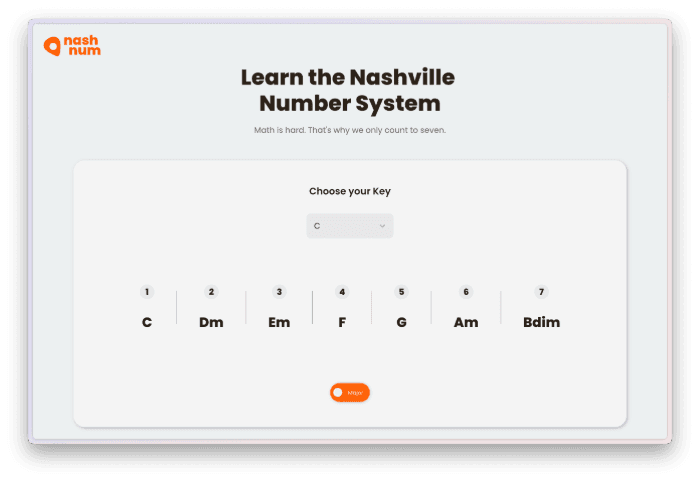 NashNum website hero section