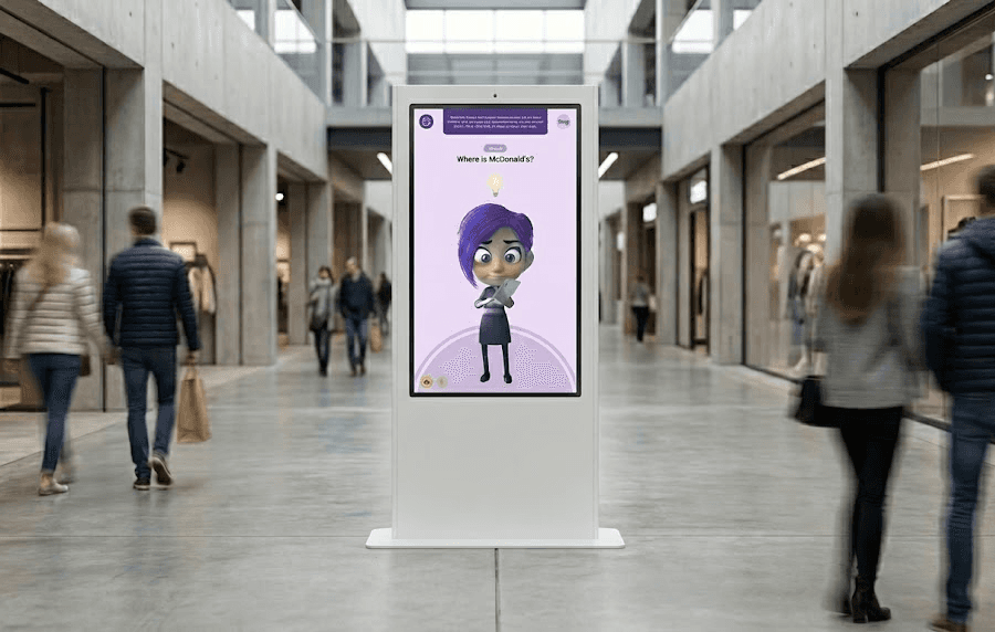 AI Ambassador Kiosk — accessible kiosk interface design for shopping mall
