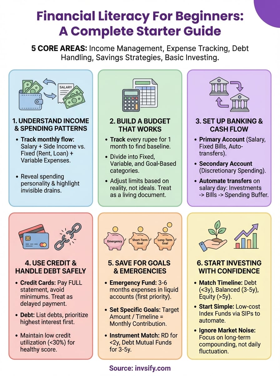 financial literacy for beginners infographic