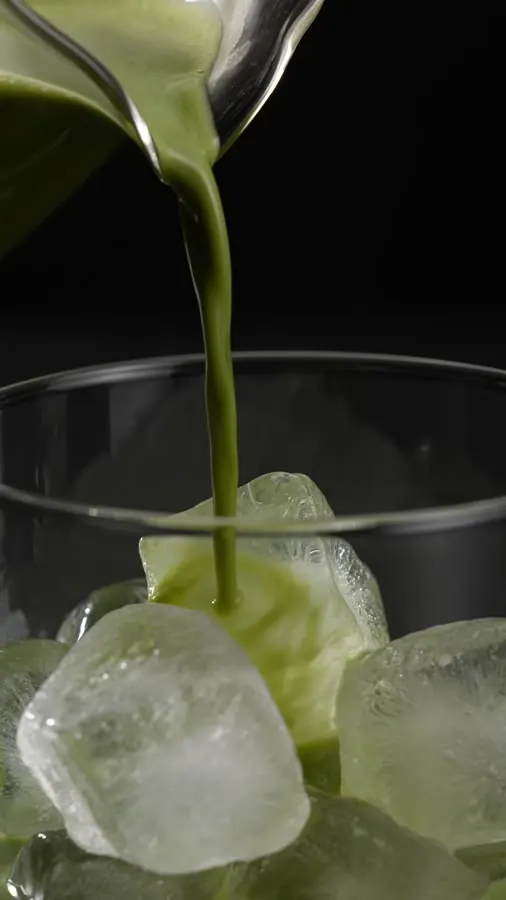 Iced matcha pour