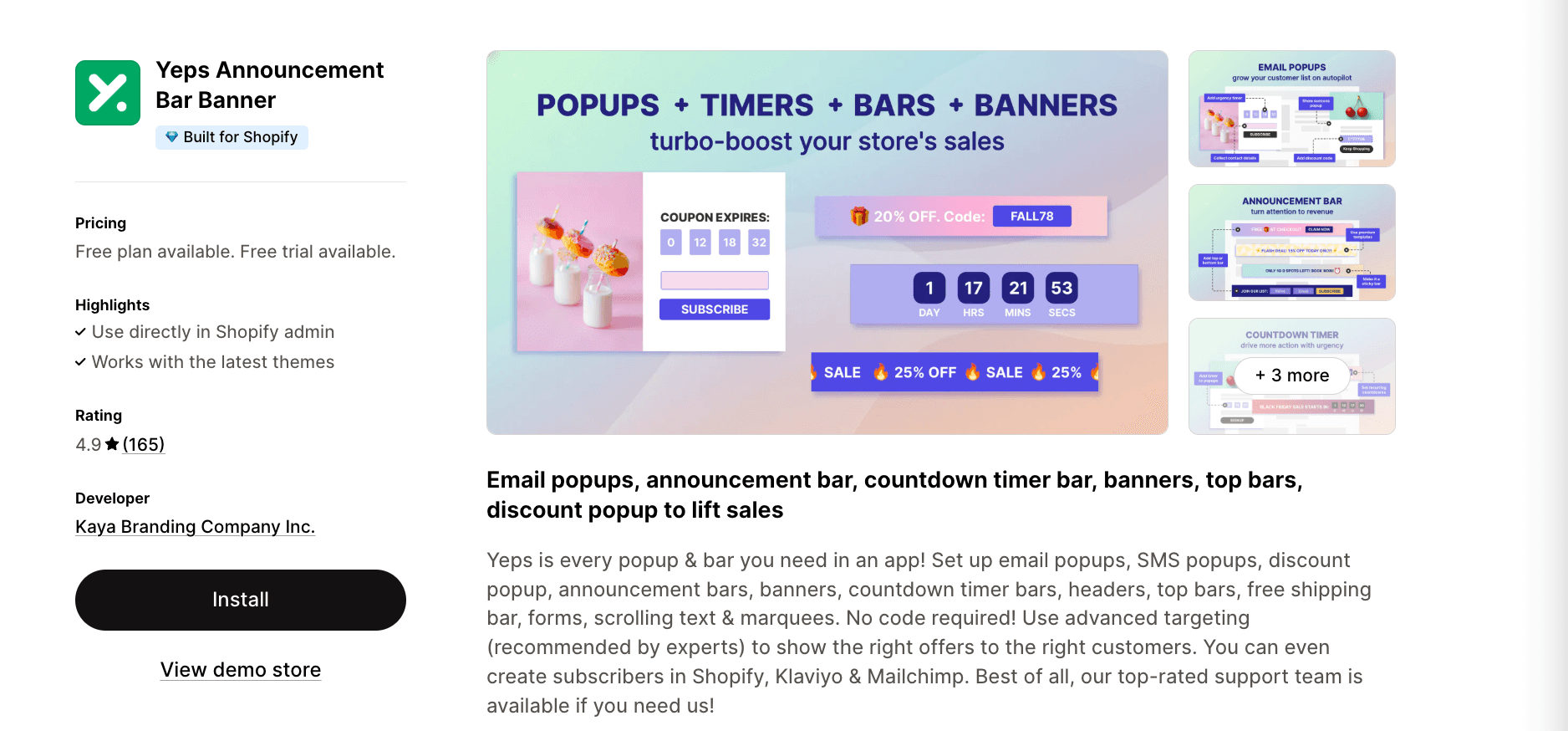 Yeps Announcement Bar Banner