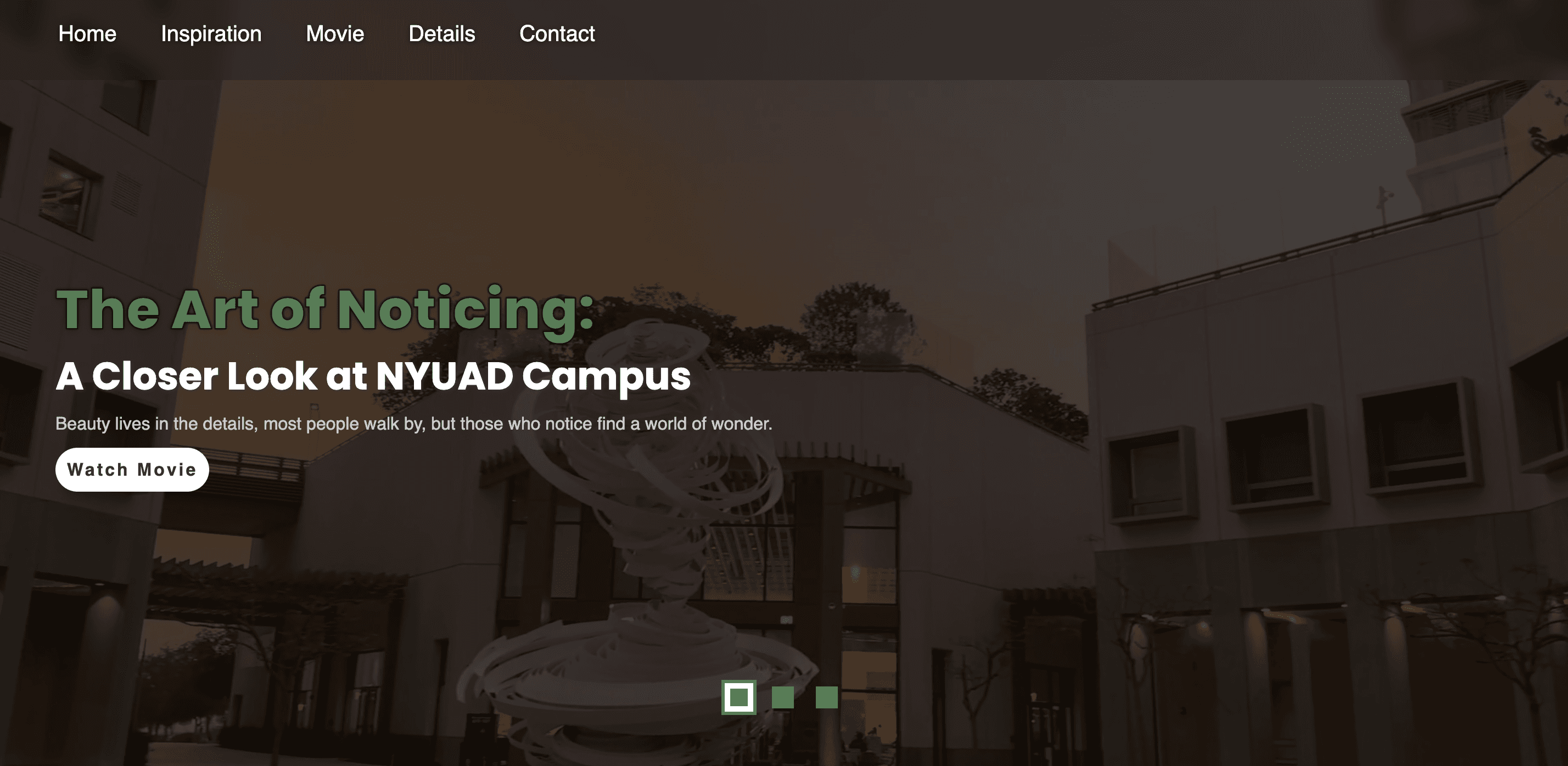 The Art of Noticing interactive film website