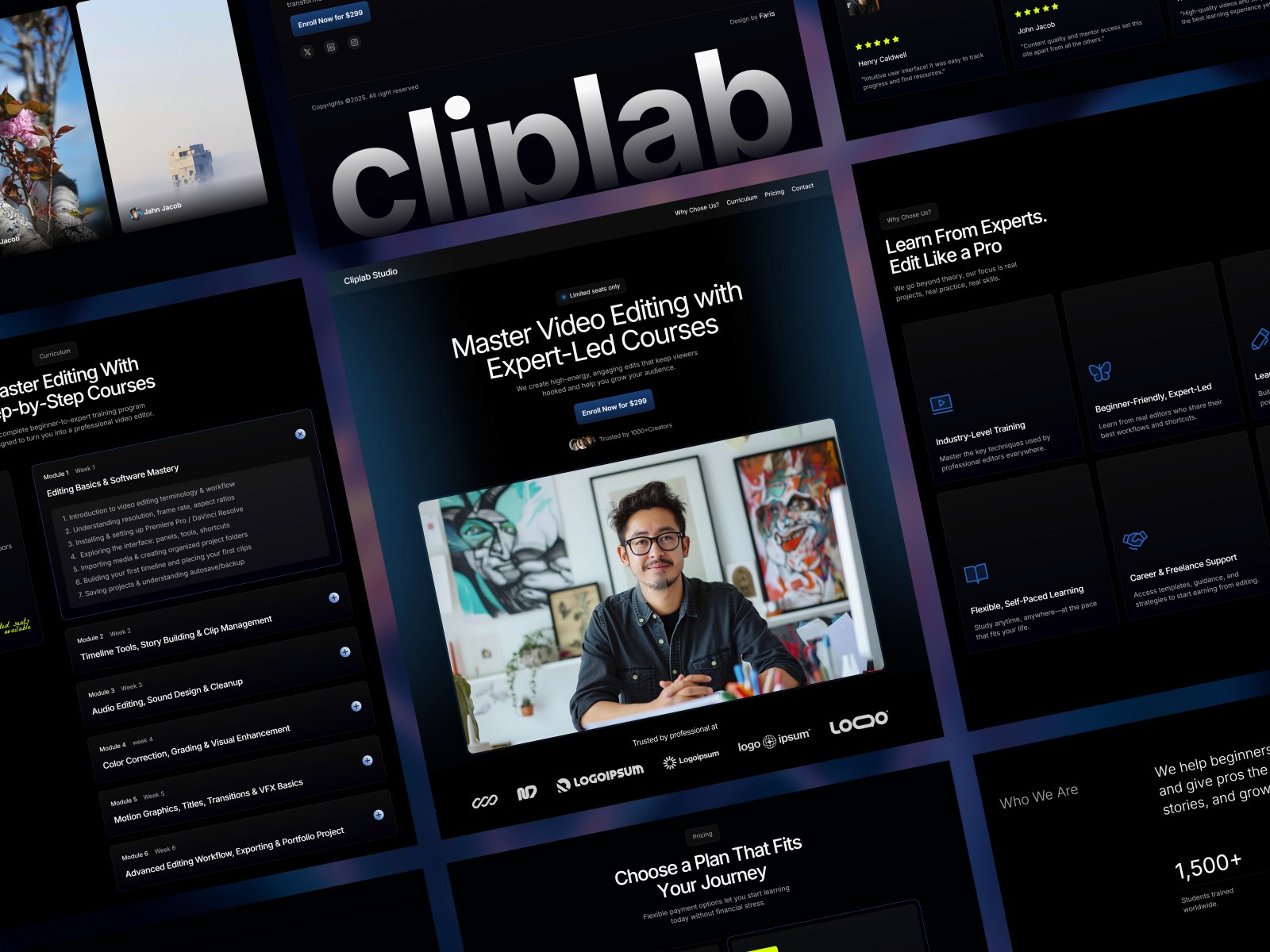 Cliplab — 现代专业教育培训网站设计灵感