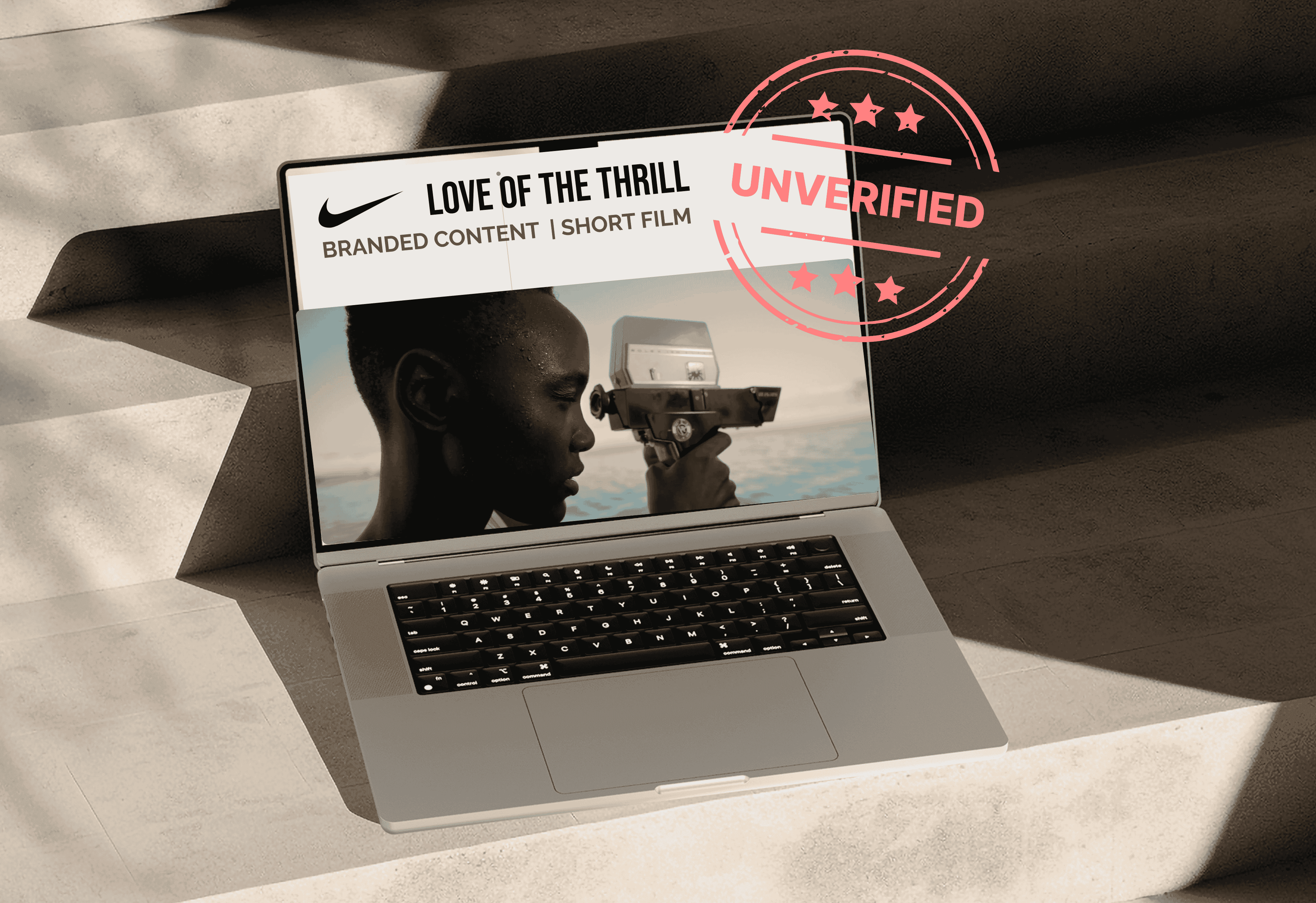 A mockup for a Macbook place on a table for a hair salon website