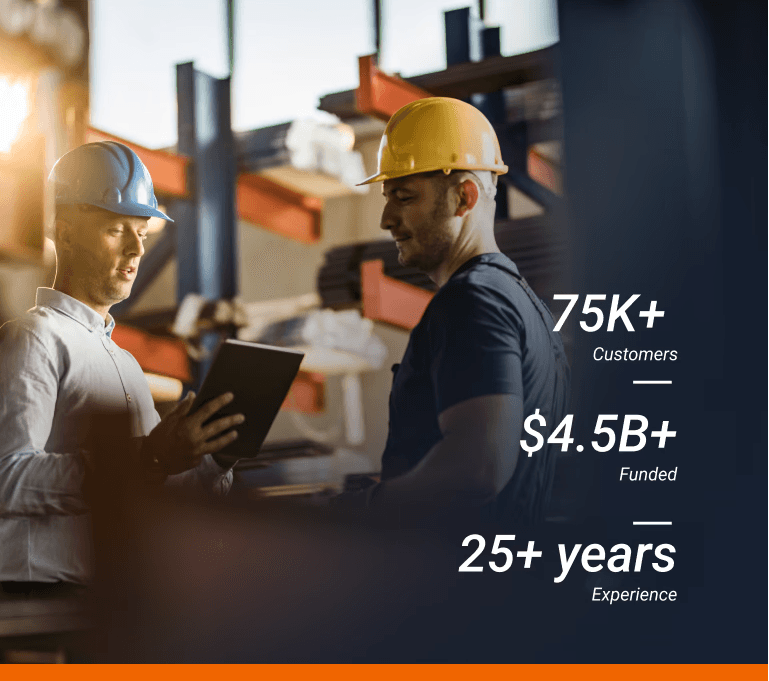 A construction scene with data on the image talking about value of services