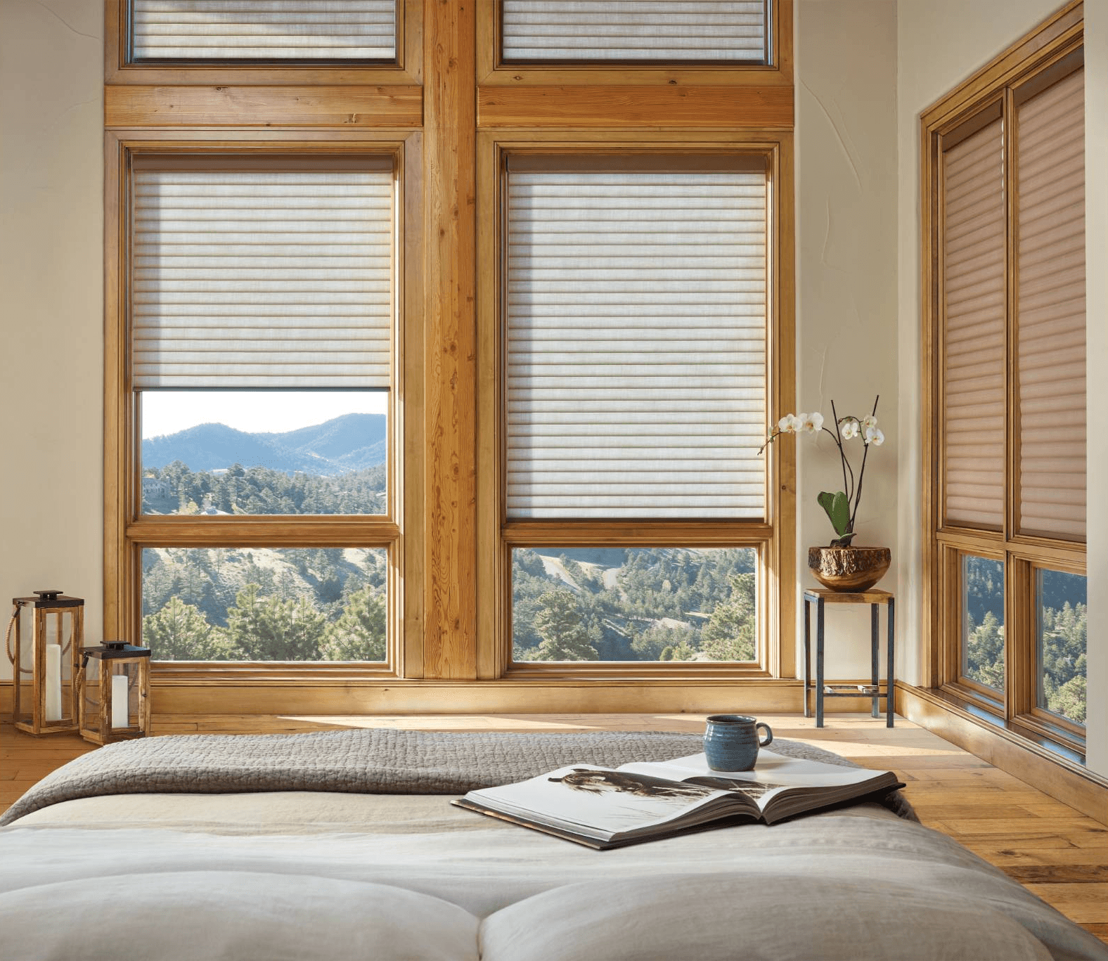 Sonnette Cellular Roller Shades with Powerview Motorized Automation