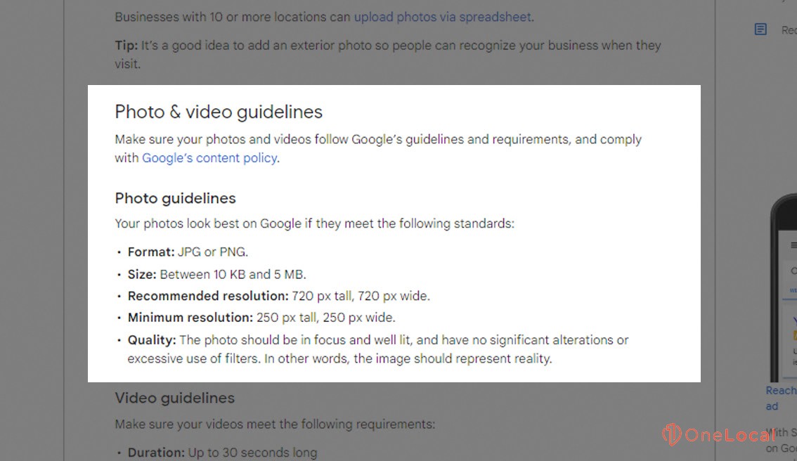 Google Business Profile Photo Guidelines