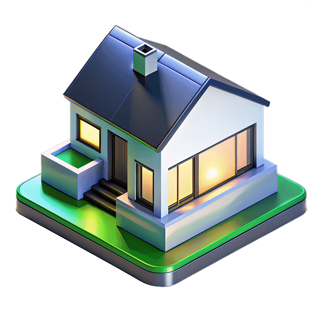 3D isometric illustration of residential house for home pest control services