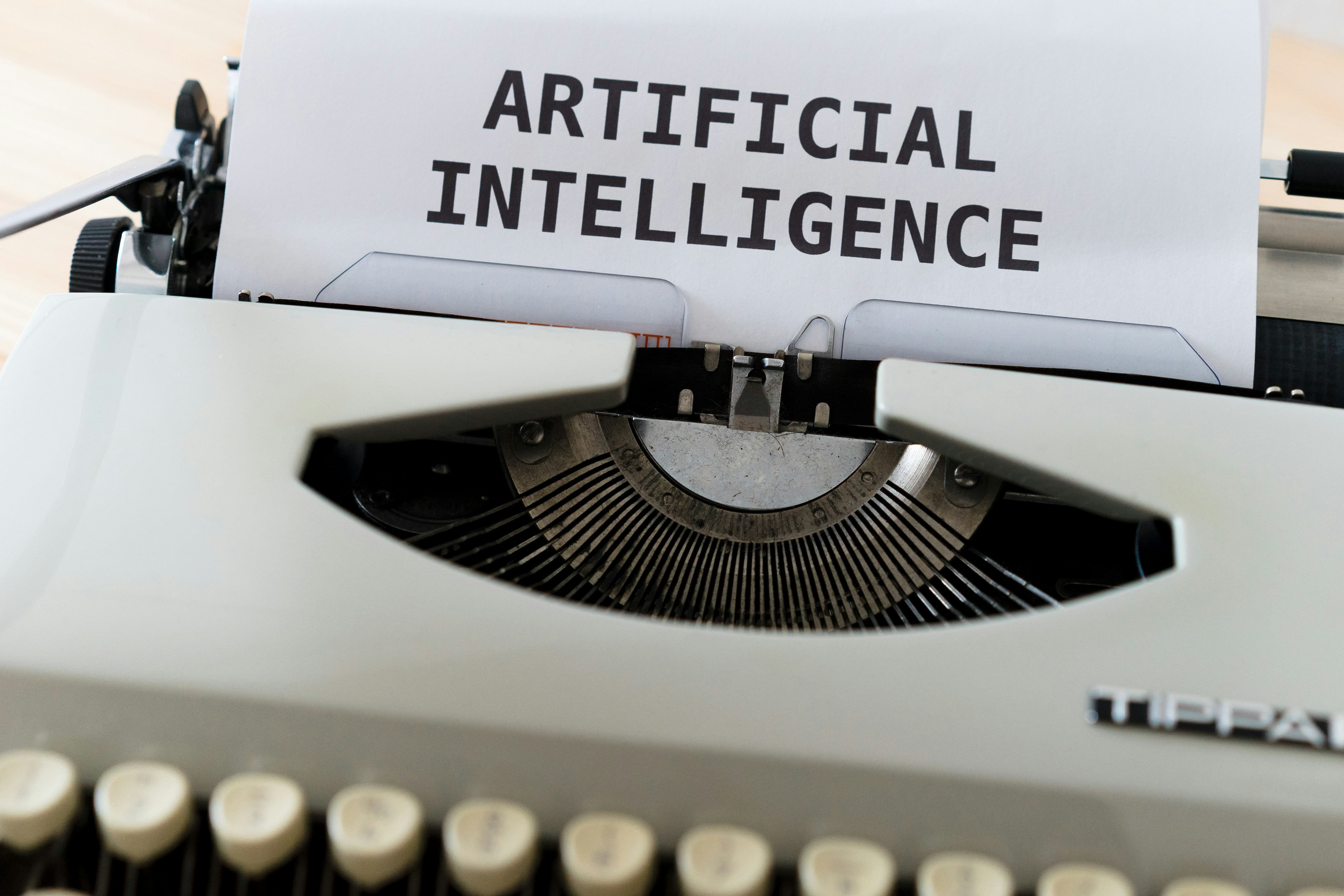 Artificial intelligence escrito en un escritor manual