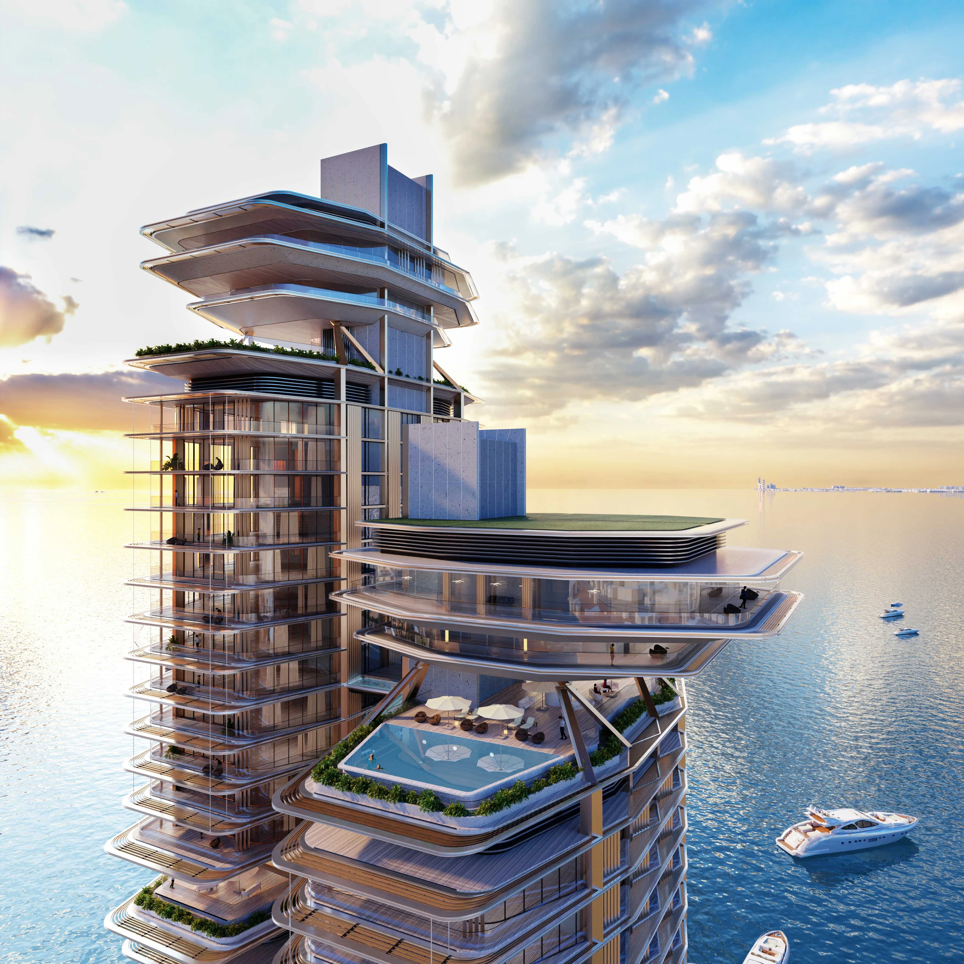 The Peninsula Dubai Residences waterfront exterior