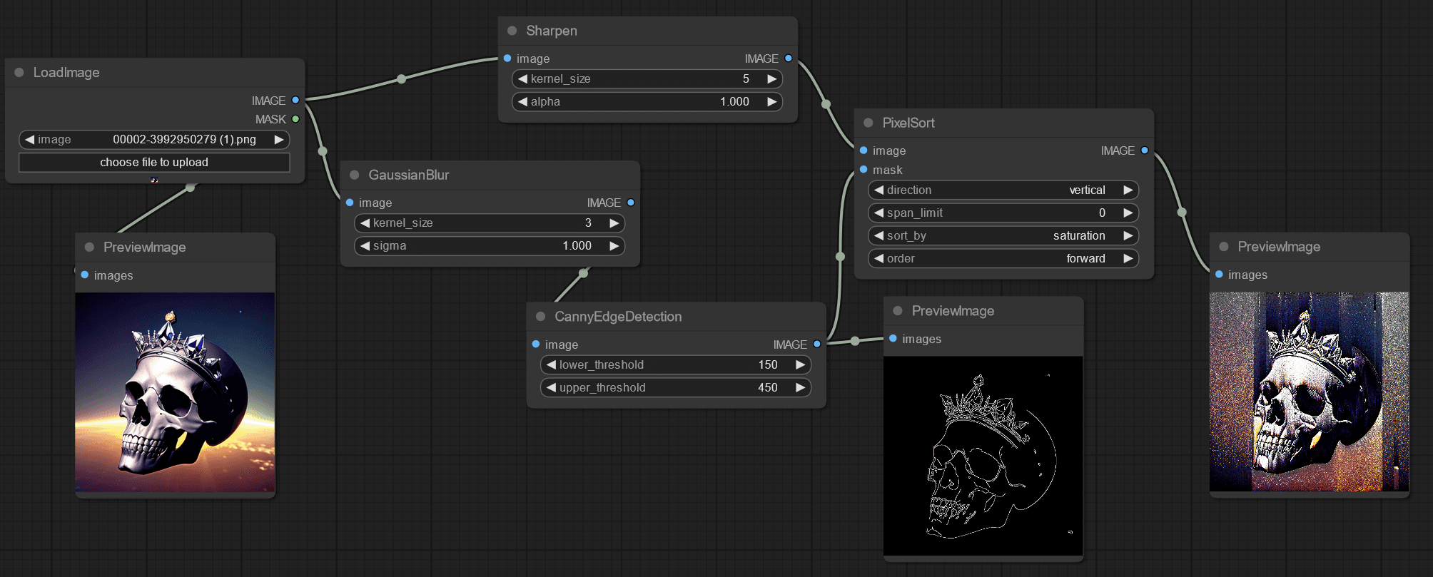 Graphical interface for managing and updating nodes.