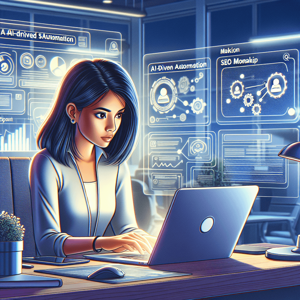 professional content marketer reviewing analytics on a laptop