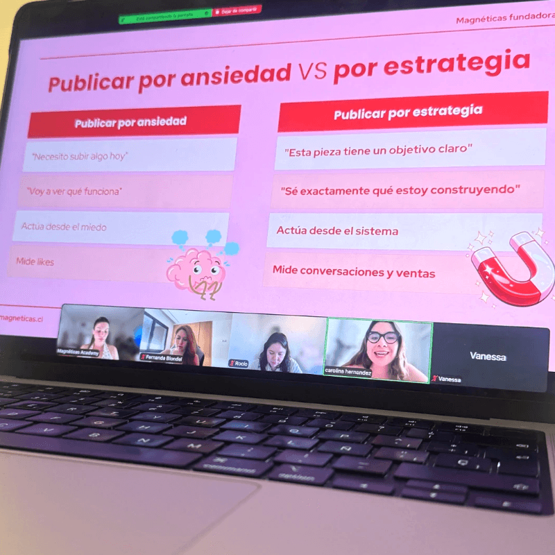 Clase online de Magnéticas Fundadoras: publicar por ansiedad vs por estrategia