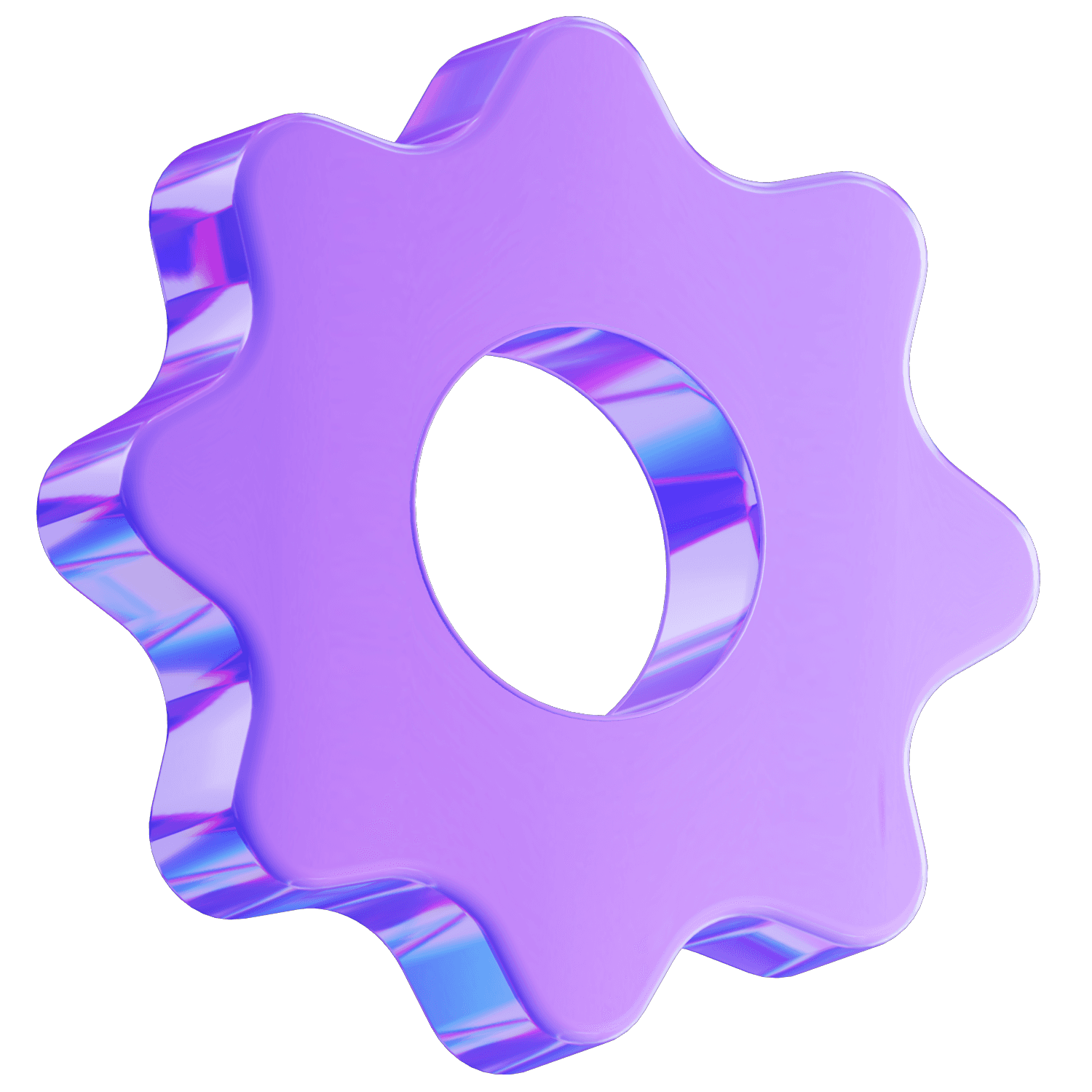 modern purple gear icon AI Chatbot