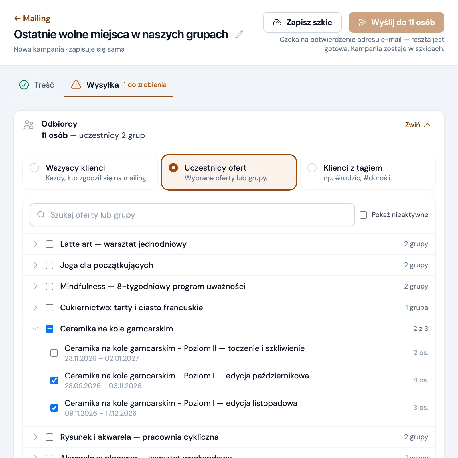 Kreator mailingu z gotowym szablonem kampanii