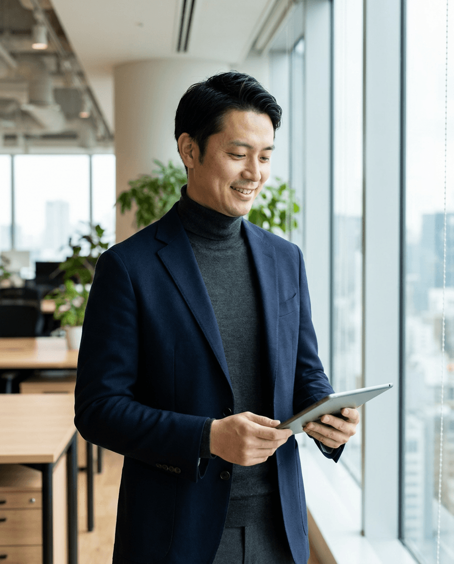 Woman with shoulder-length dark hair wearing a brown sweater, smiling at the camera.