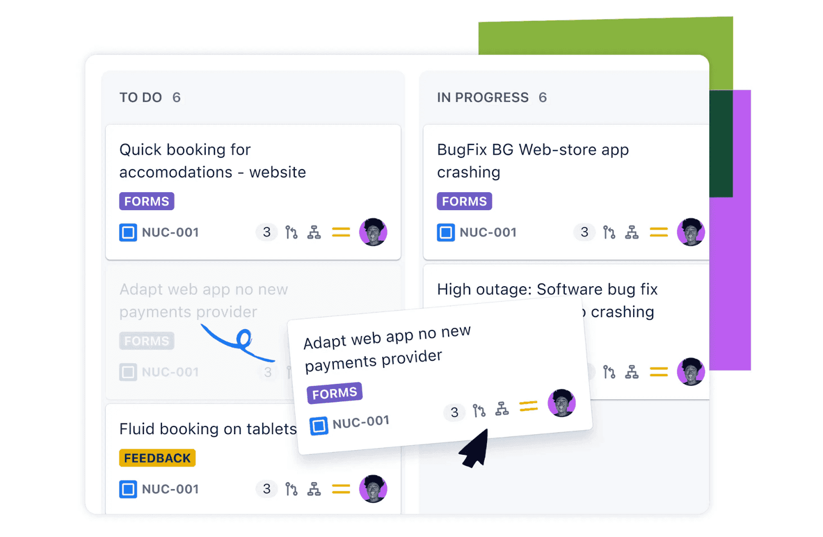 Interface of Jira’s Kanban board