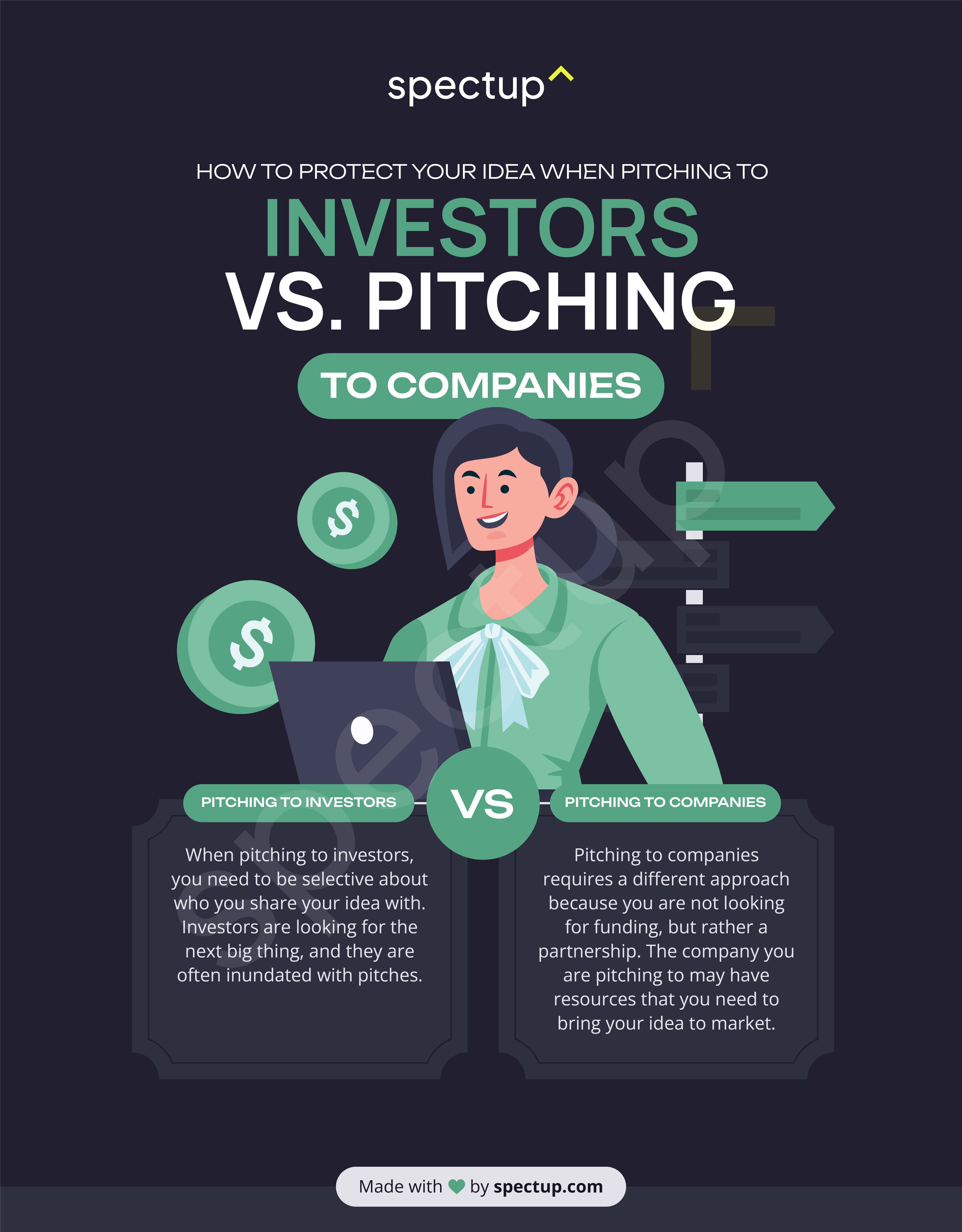 Infographic: How to Protect Your Idea When Pitching to Investors vs. Pitching to Companies