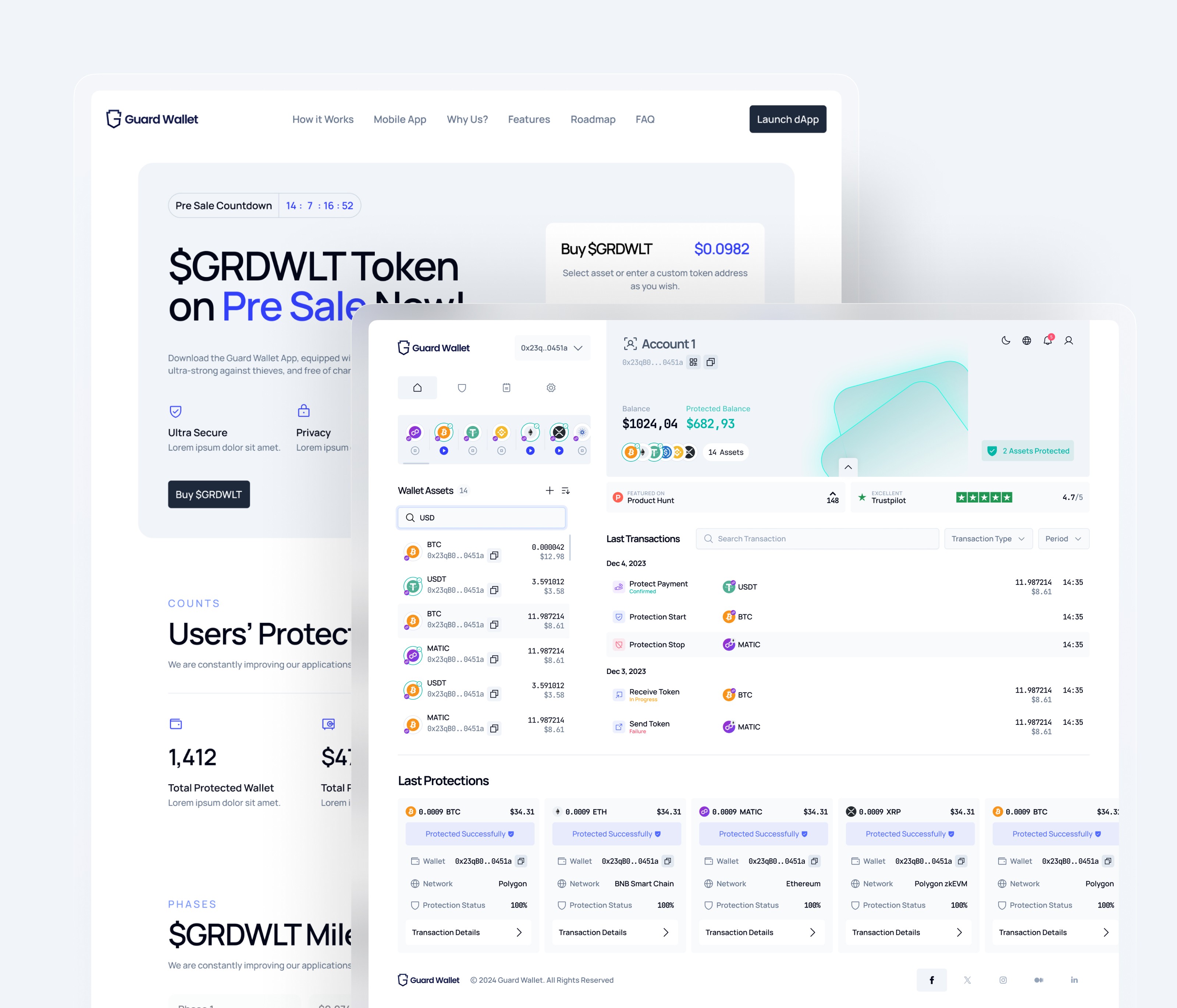 Guard wallet web3 wallet ui ux design