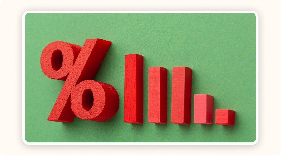 Red percentage symbol