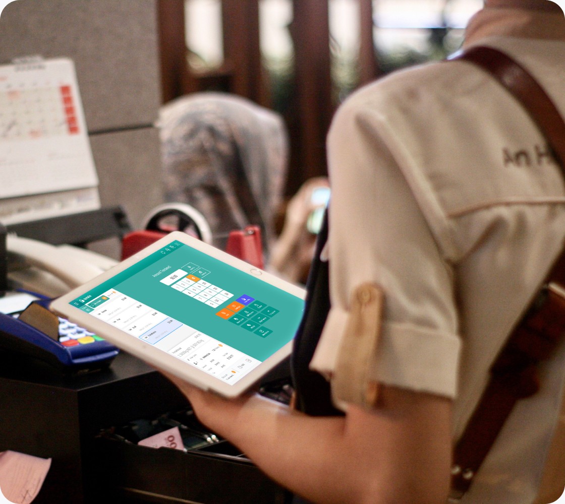 waitress use abacus point of sale